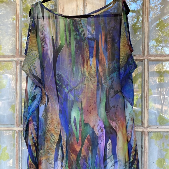 ADRIANA ROSILES Chiffon Caftan O/S - Picture 7 of 8